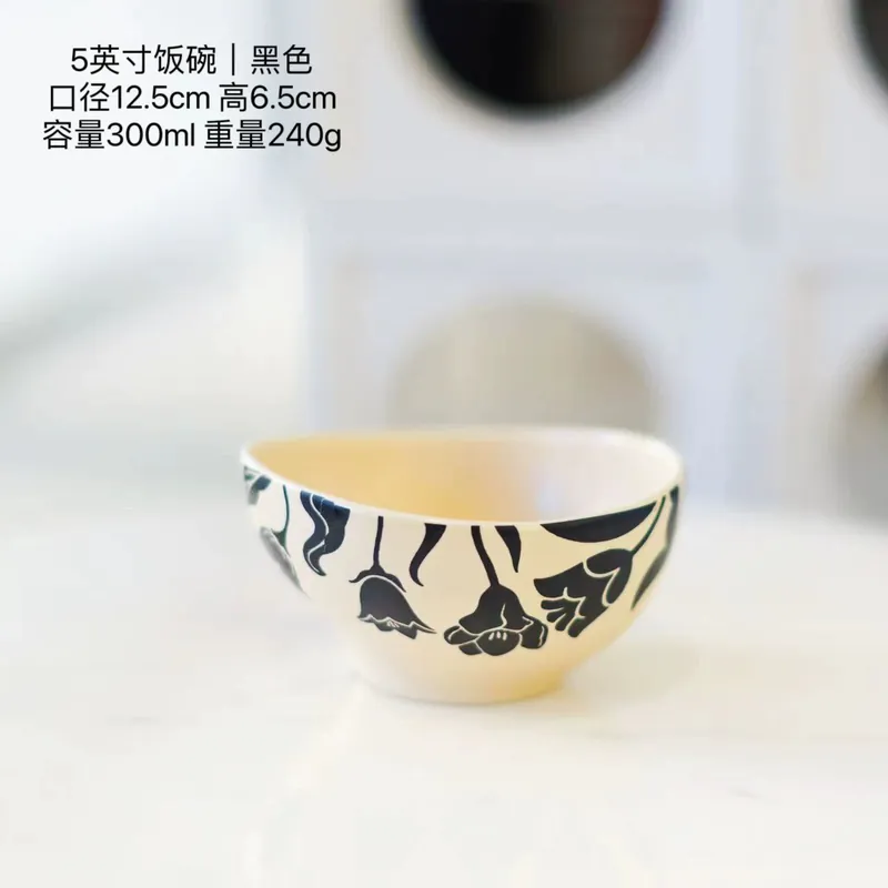 طقم وعاء وطبق من البورسلين بتصميم عتيق tableware view 10