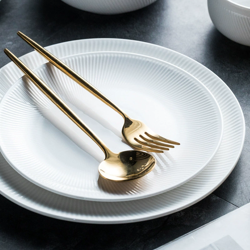白レリーフセラミック食器セット tableware view 4