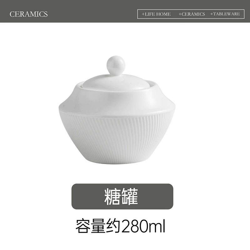 白レリーフセラミック食器セット tableware view 9