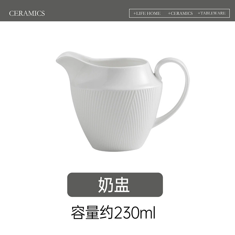 白レリーフセラミック食器セット tableware view 10