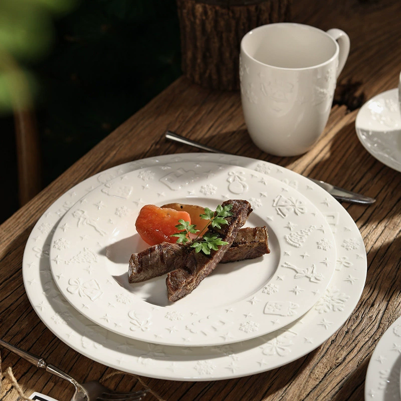 Christmas Relief Ceramic Plate