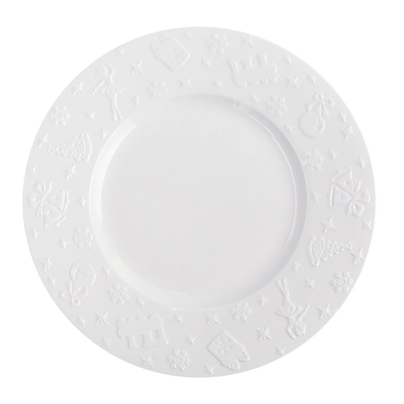 Керамическая тарелка с рождественским рельефом tableware view 5