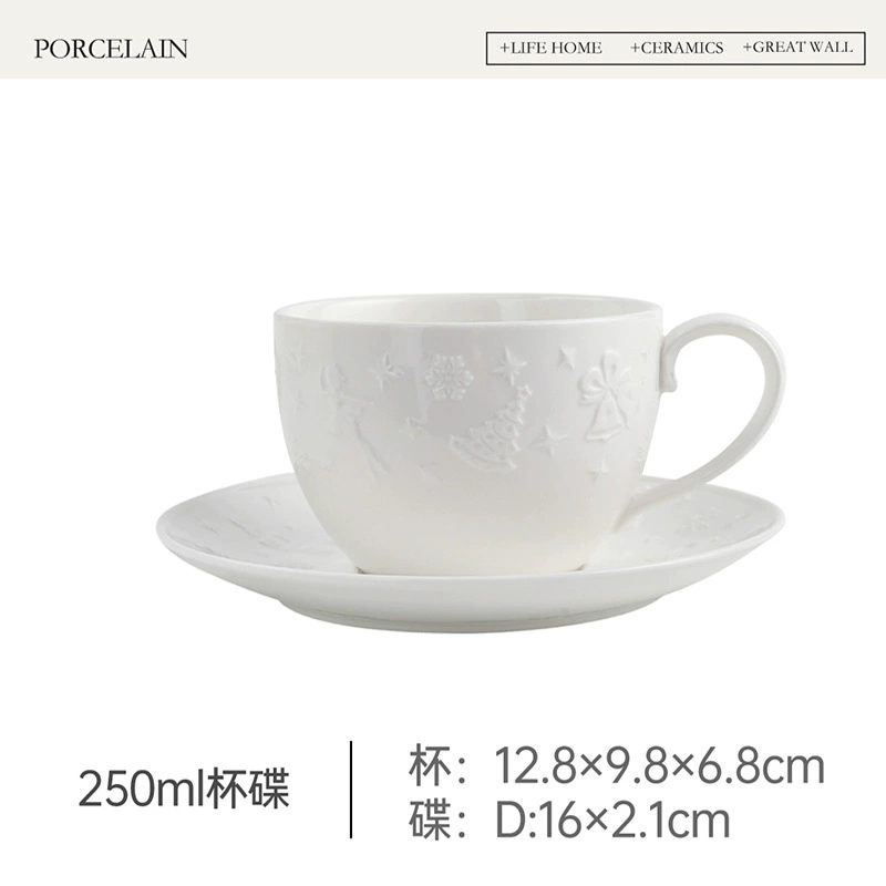 Керамическая тарелка с рождественским рельефом tableware view 8