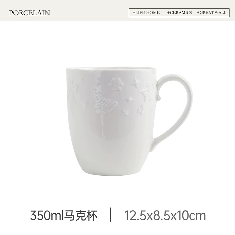 Керамическая тарелка с рождественским рельефом tableware view 9
