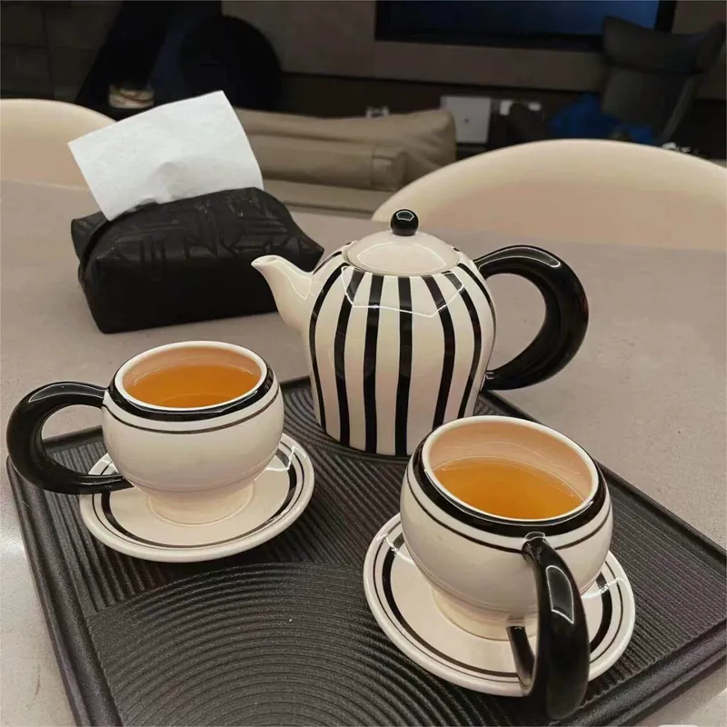 Ceramic Tea Set with Vintage Design