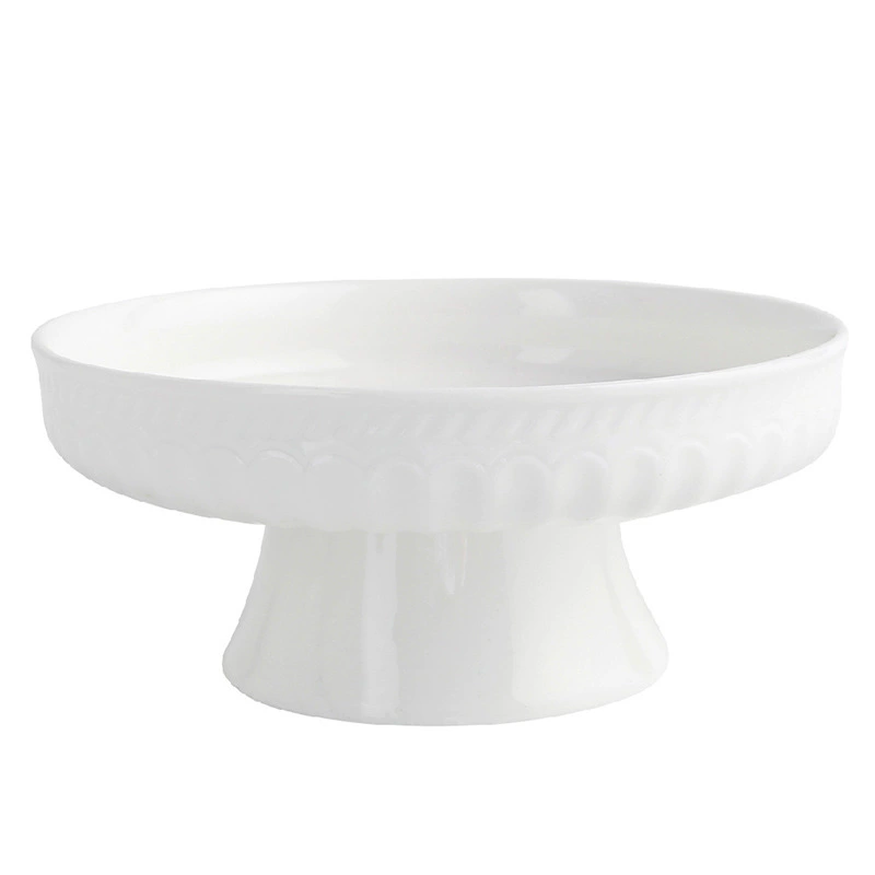 Relief High-Foot Ceramic Fruit Bowl tableware view 5