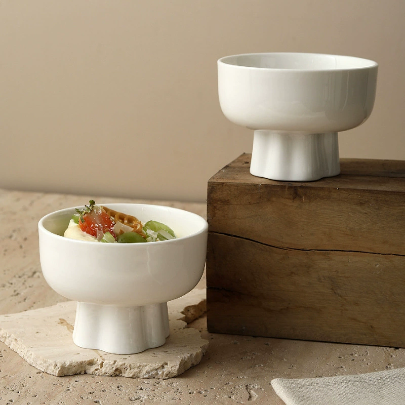 굽다리 세라믹 디저트 볼 tableware view 2