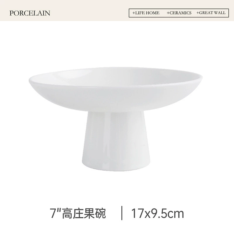 High-Foot Ceramic Fruit Bowl tableware view 6