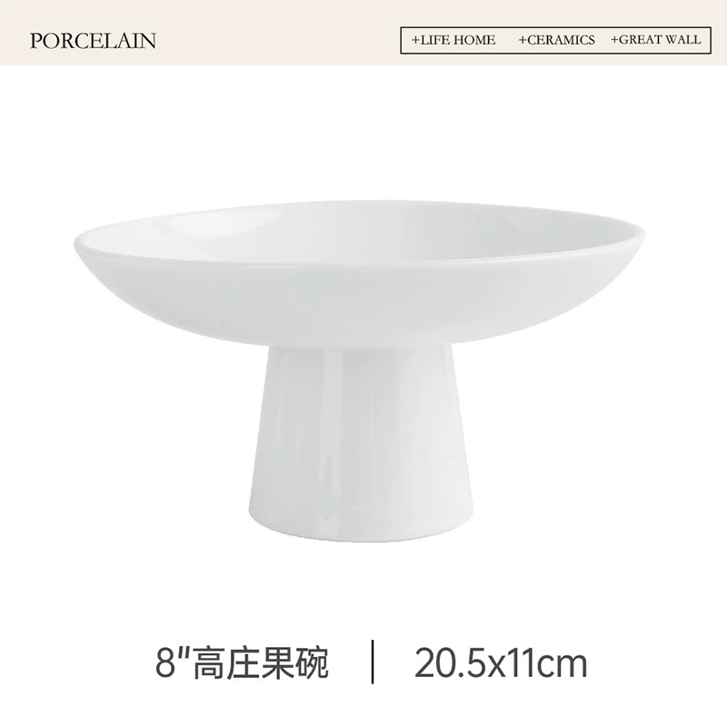 High-Foot Ceramic Fruit Bowl tableware view 7