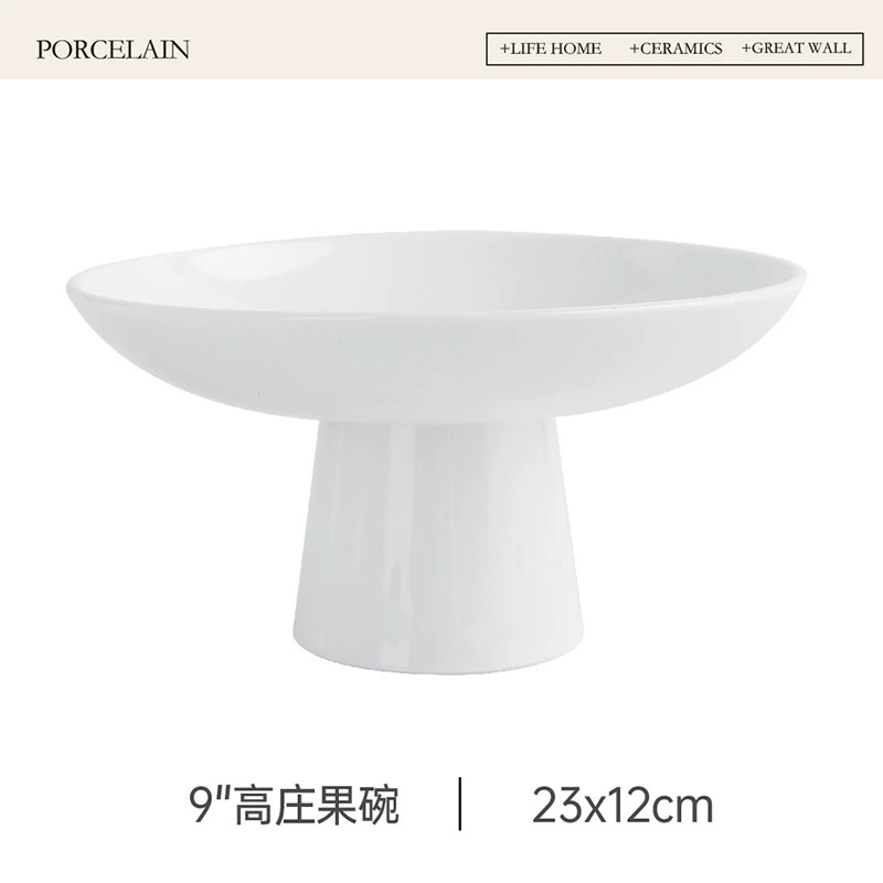 High-Foot Ceramic Fruit Bowl tableware view 8