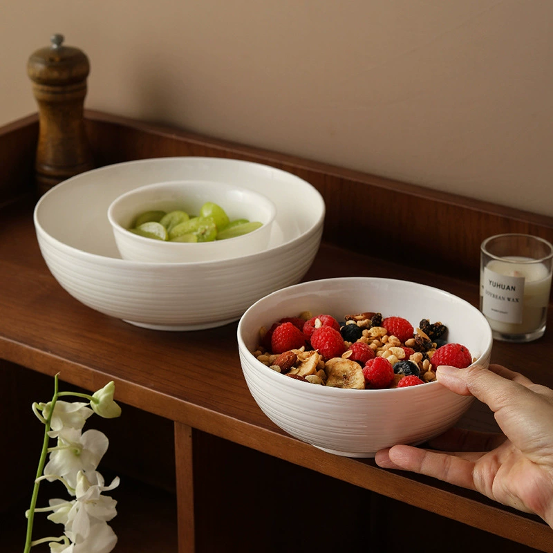 Relief Ceramic Rice Bowl tableware view 2
