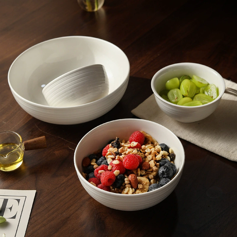 Relief Ceramic Rice Bowl tableware view 3
