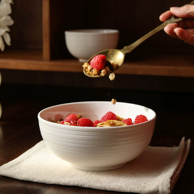 Relief Ceramic Rice Bowl tableware view 4