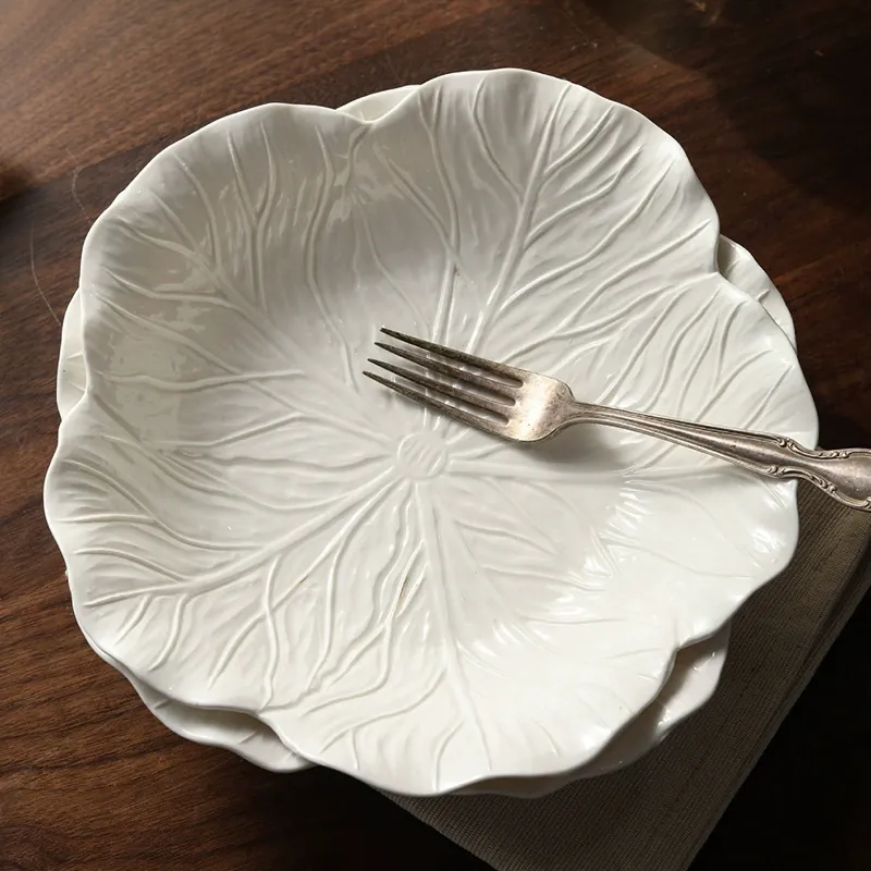Flower Relief Ceramic Soup Plate tableware view 3