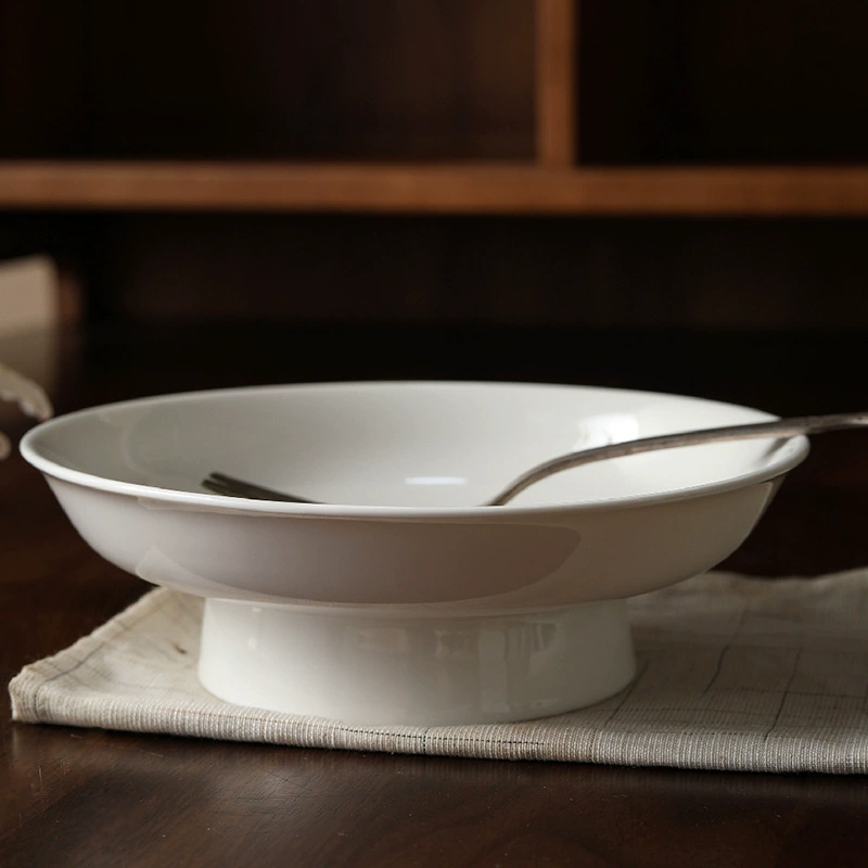 High-Foot Ceramic Serving Plate tableware view 3