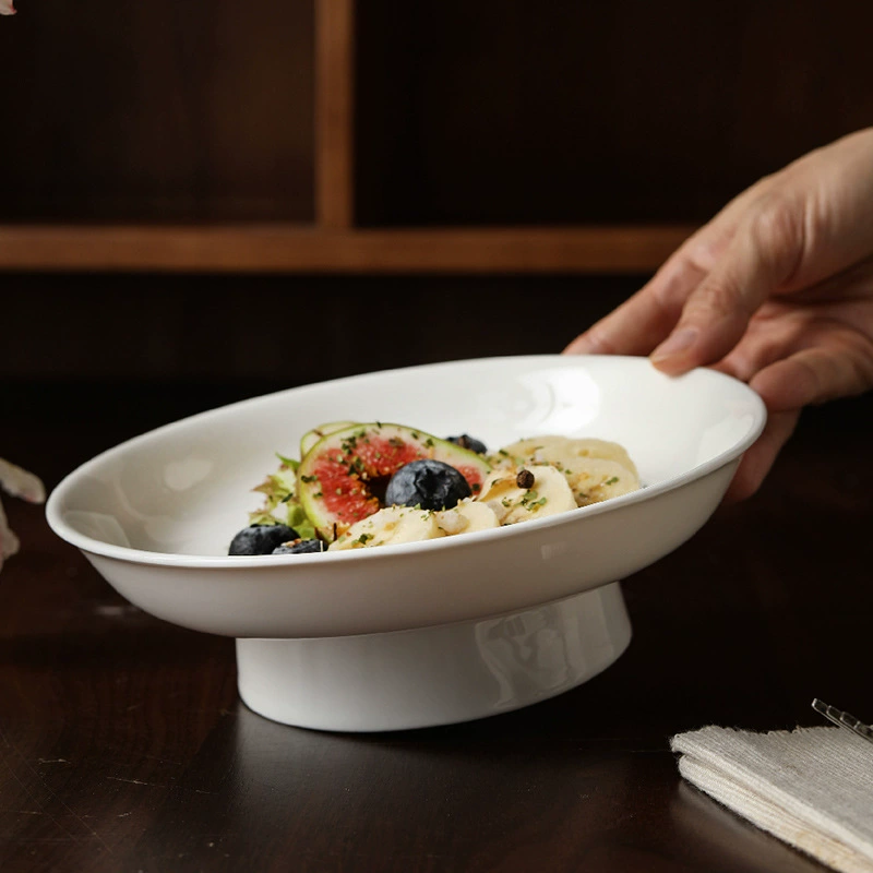 High-Foot Ceramic Serving Plate tableware view 4