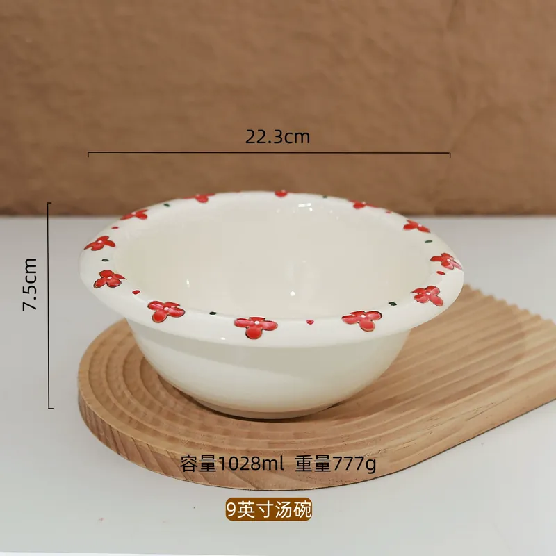 طقم أدوات مائدة من البورسلين بتصميم مرسوم يدويًا tableware view 8