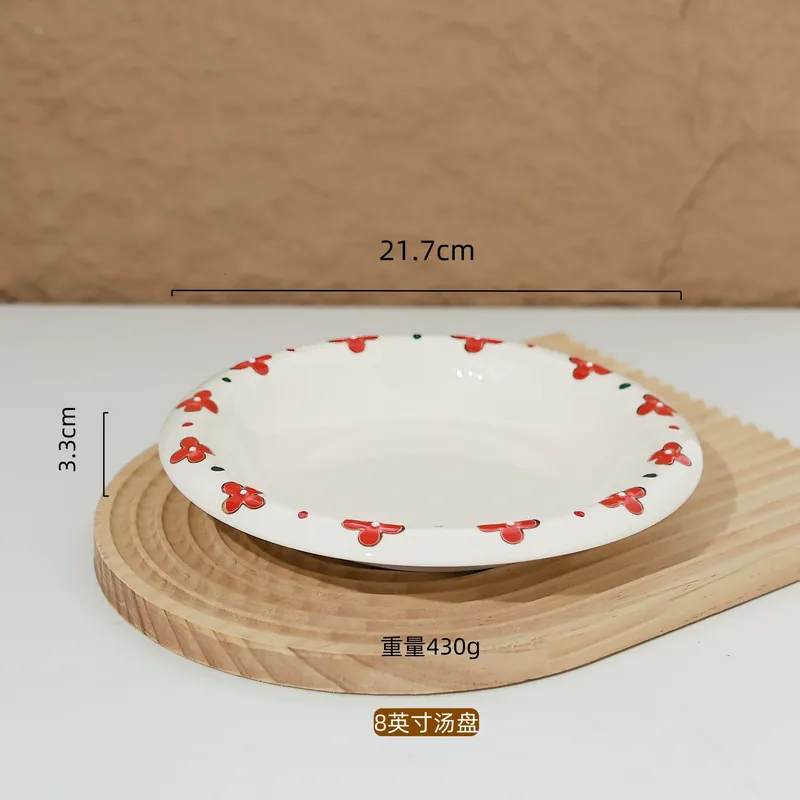 طقم أدوات مائدة من البورسلين بتصميم مرسوم يدويًا tableware view 11