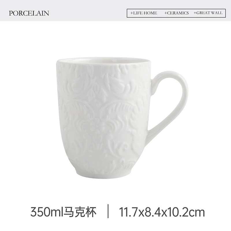 Conjunto de louça de cerâmica com relevo europeu tableware view 9