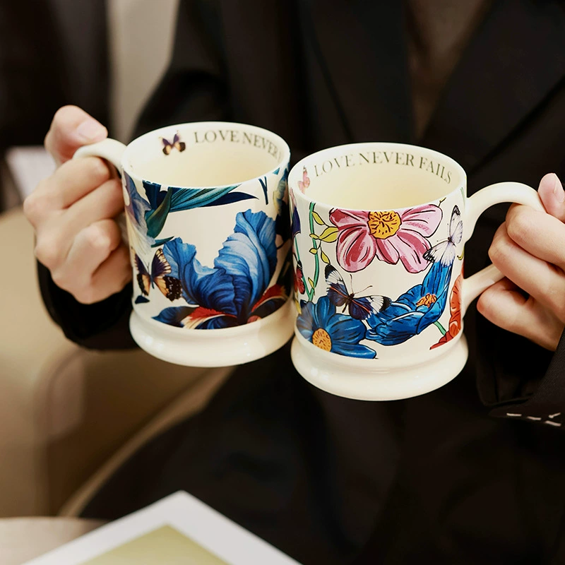 Vintage Ceramic Mug with Butterfly Design tableware view 3