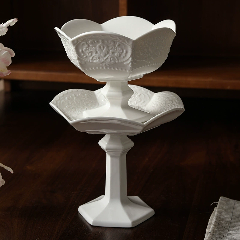 프렌치 릴리프 굽다리 세라믹 디저트 볼 tableware view 4