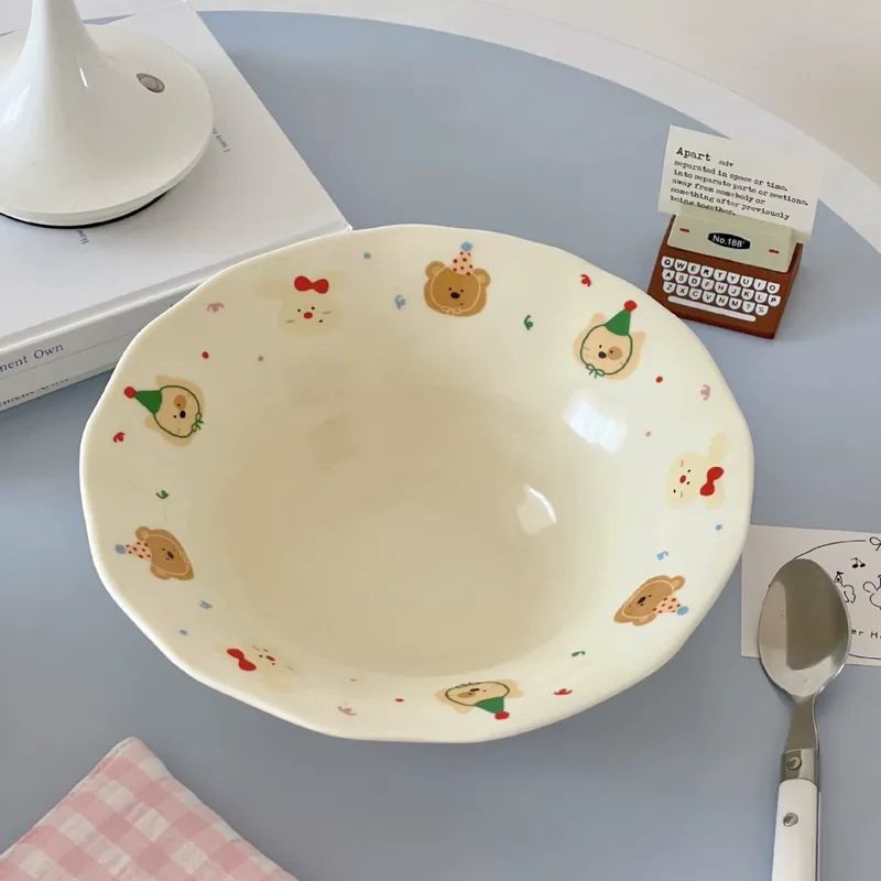 Plato de pasta de cerámica mate de dibujos animados tableware view 5
