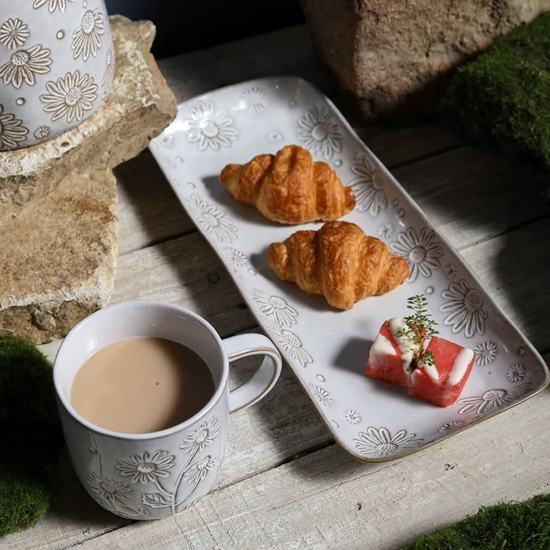 Daisy Ceramic Dinnerware Set with Mug tableware view 4