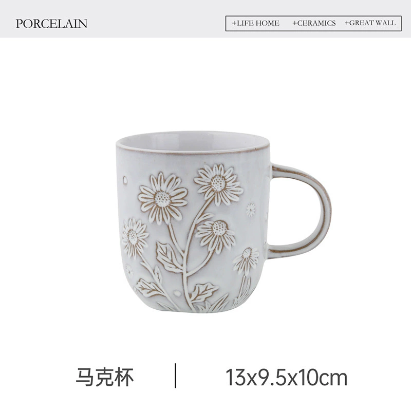 Daisy Ceramic Dinnerware Set with Mug tableware view 11