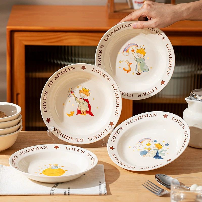 Porcelain Soup Plate 8 Inch with Cartoon Design