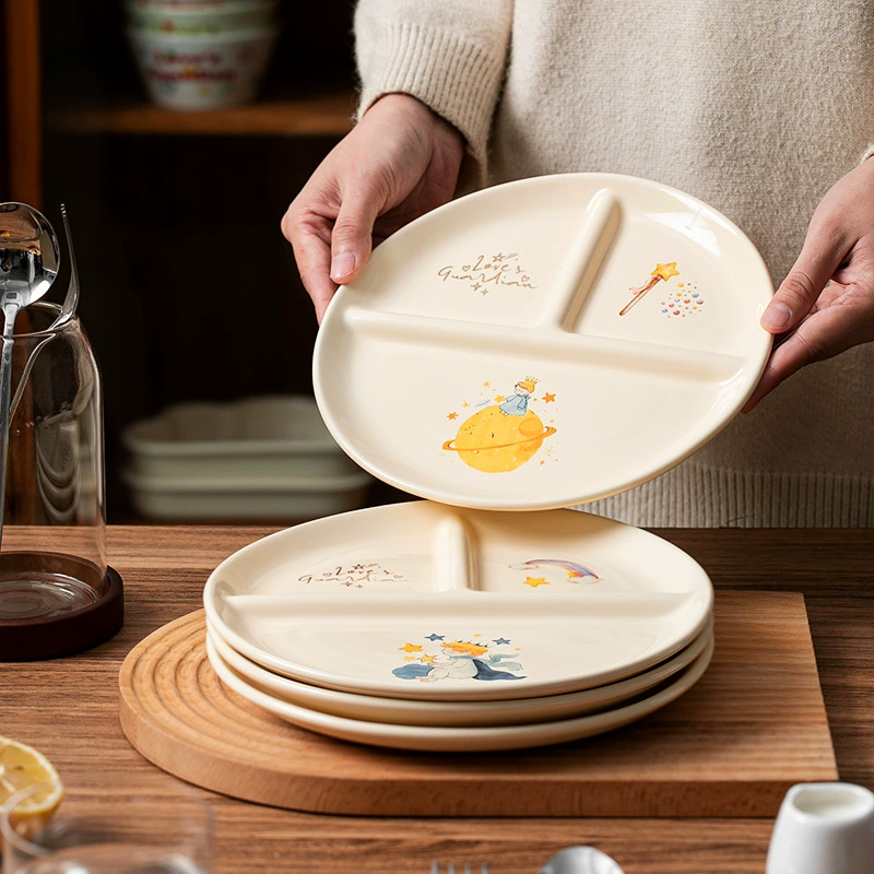 Porcelain Divided Plate with Cartoon Design