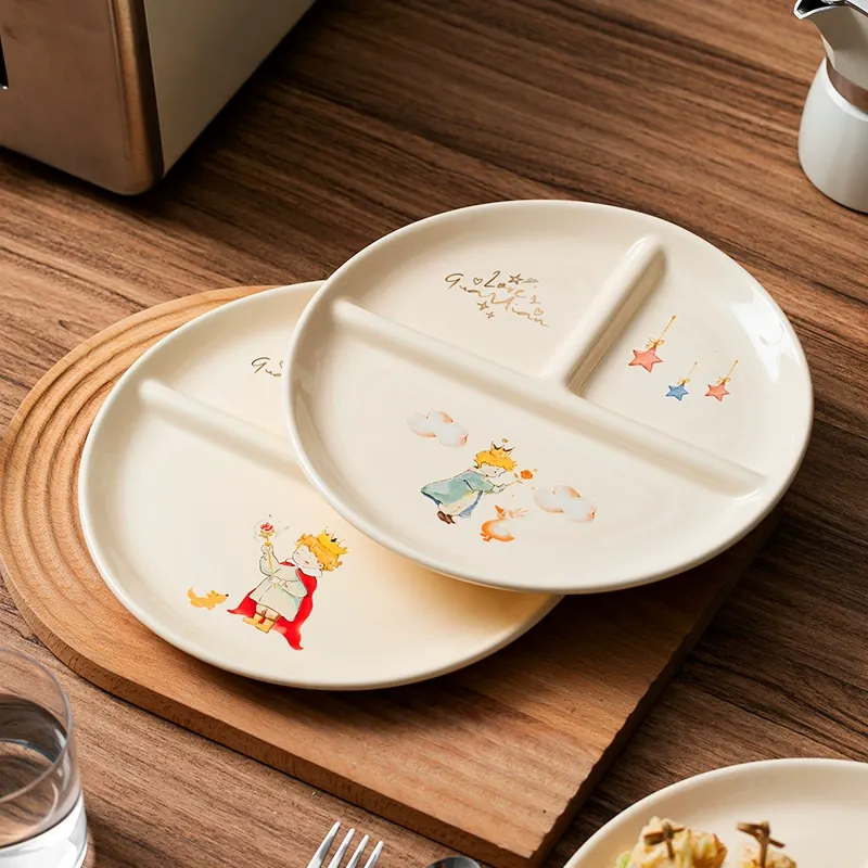 Фарфоровая разделенная тарелка с мультяшным рисунком tableware view 2