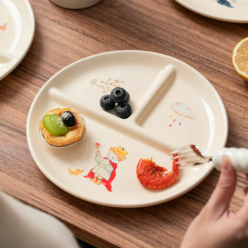 Фарфоровая разделенная тарелка с мультяшным рисунком tableware view 4