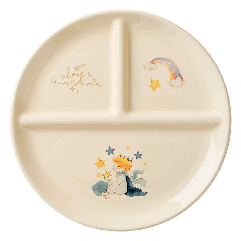Фарфоровая разделенная тарелка с мультяшным рисунком tableware view 5