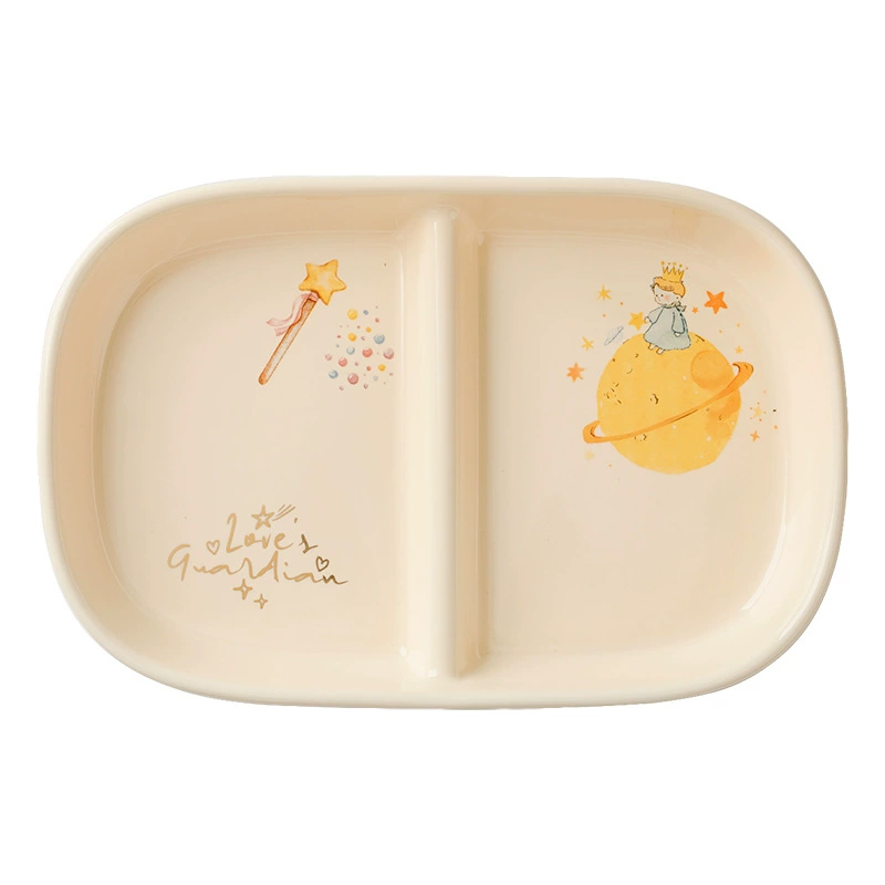 Plato rectangular dividido de porcelana con diseño de dibujos animados tableware view 5