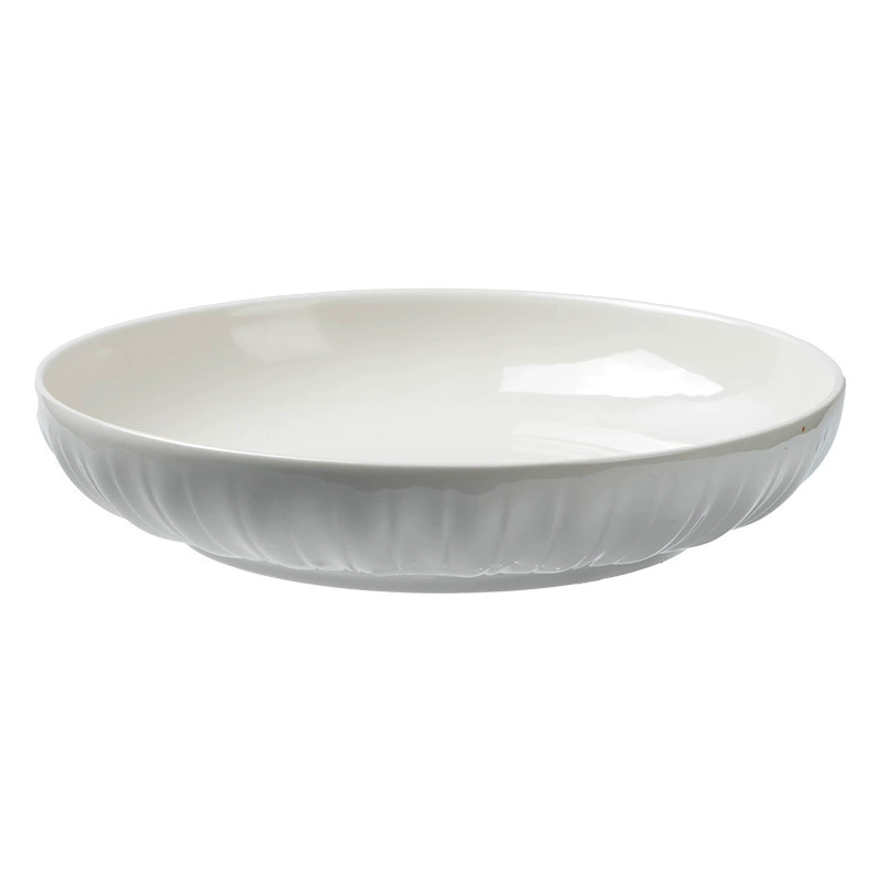 Vintage White Ceramic Deep Plate tableware view 5