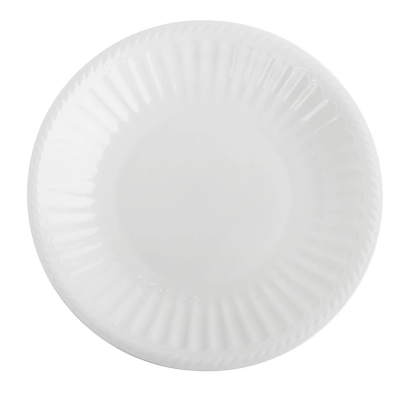 Roman Relief White Ceramic Dinner Plate tableware view 5