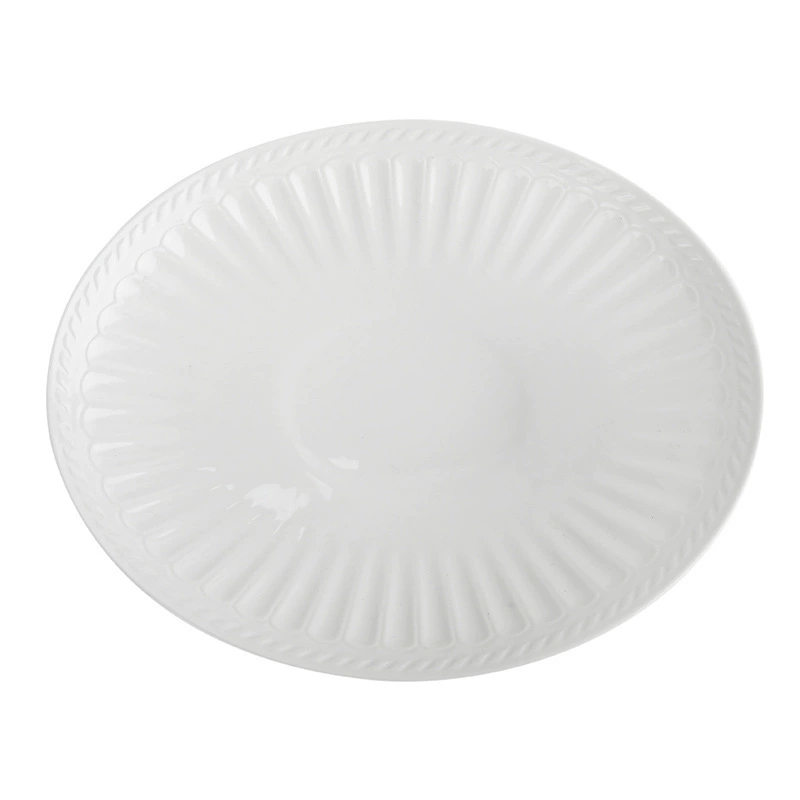طبق سمك بيضاوي بورسلين بنقش روماني بارز tableware view 5