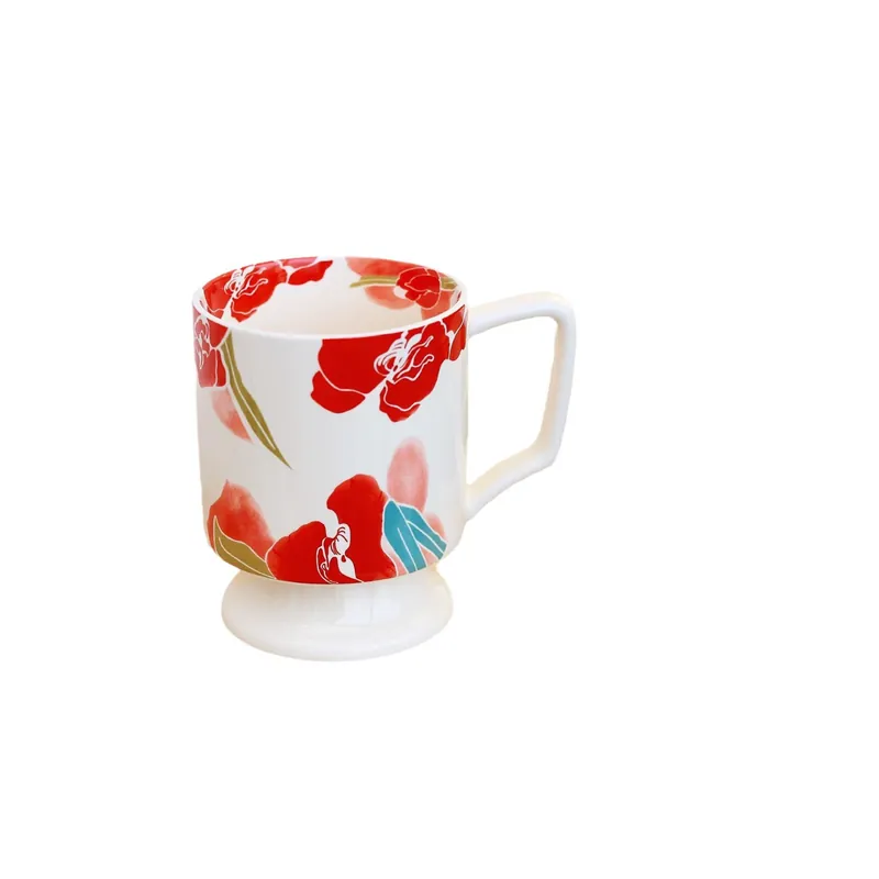 Керамическая кофейная чашка с цветочным рисунком tableware view 5