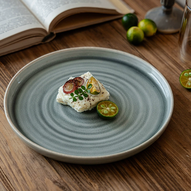 Thread Pattern Ceramic Plate tableware view 2