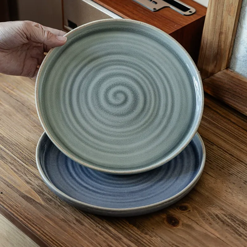 Thread Pattern Ceramic Plate tableware view 3