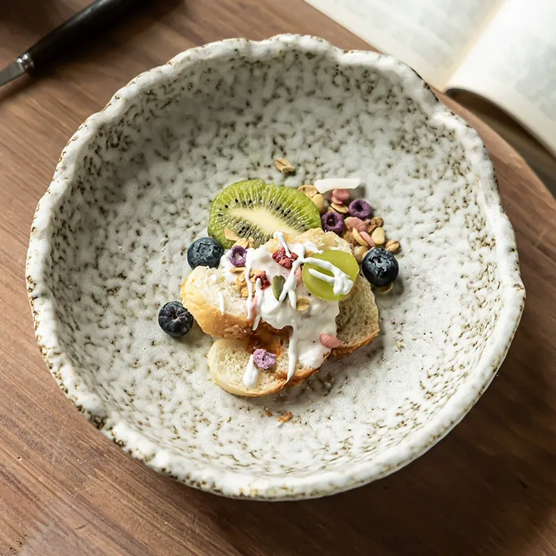 Stone Texture Ceramic Bowl tableware view 2