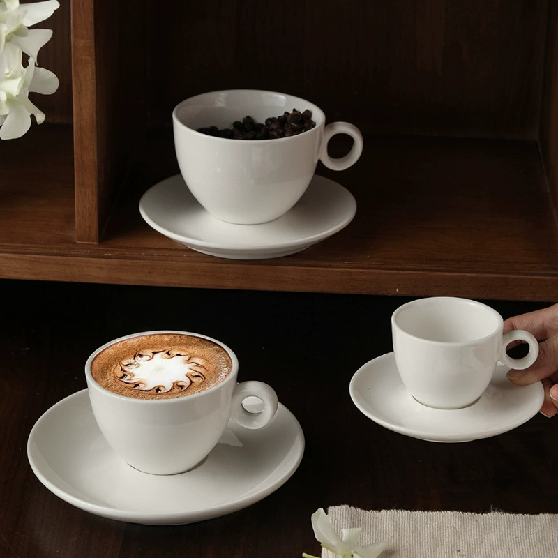 European Porcelain Espresso Cup and Saucer Set