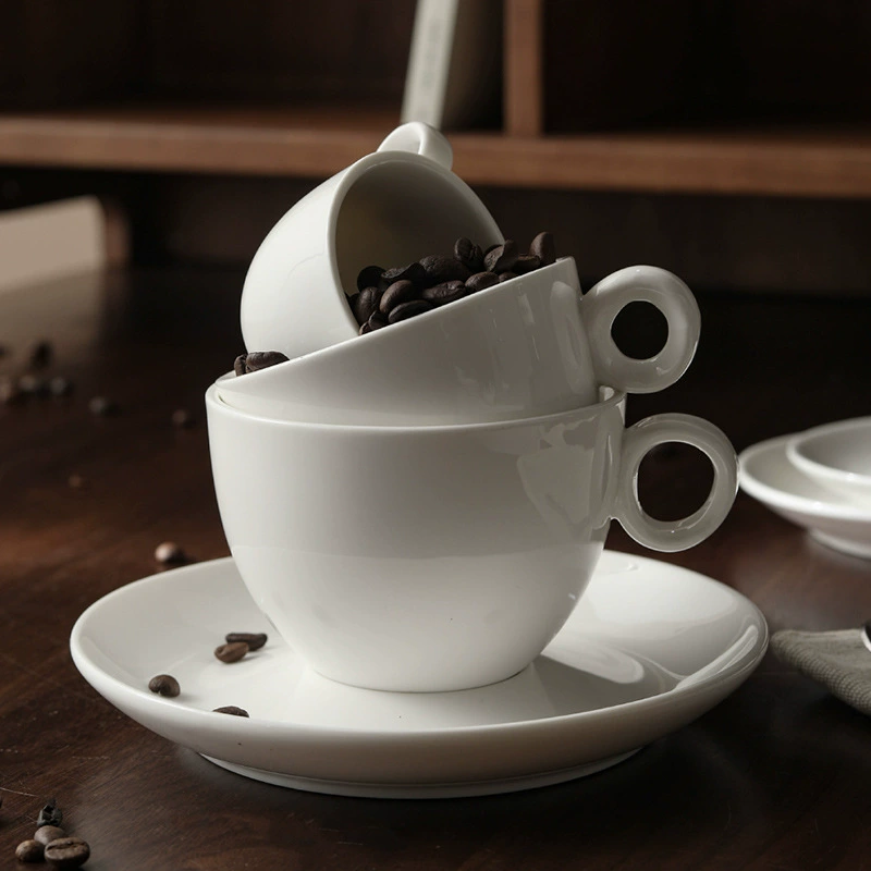 European Porcelain Espresso Cup and Saucer Set tableware view 4