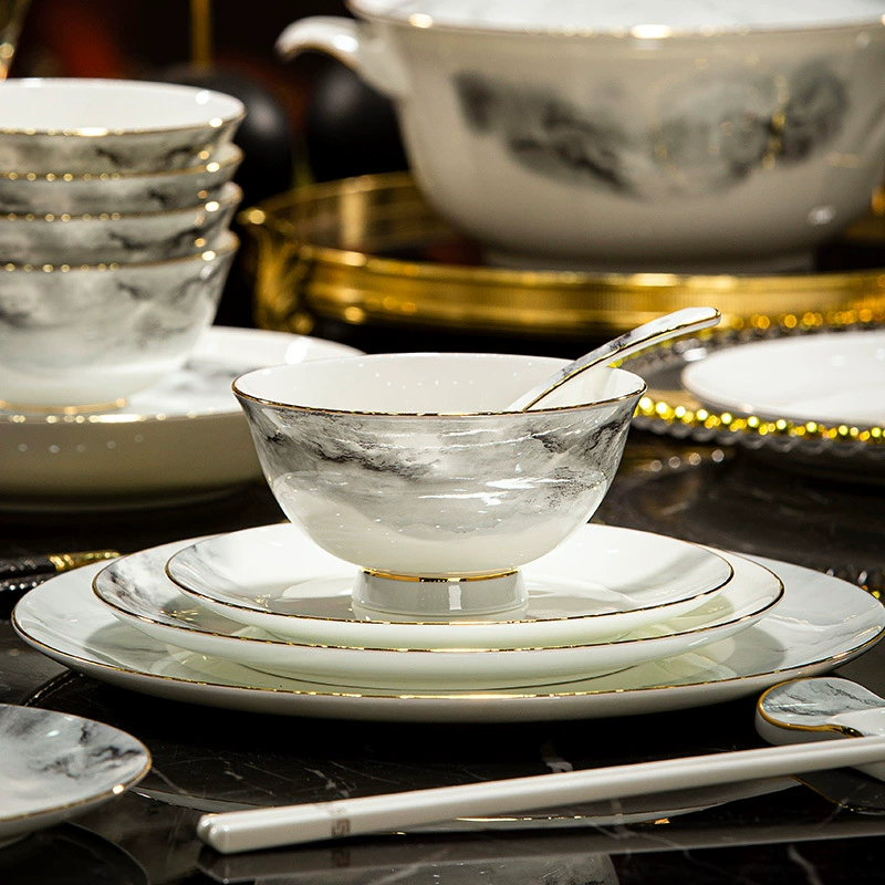 Service de vaisselle en porcelaine osseuse tableware view 3
