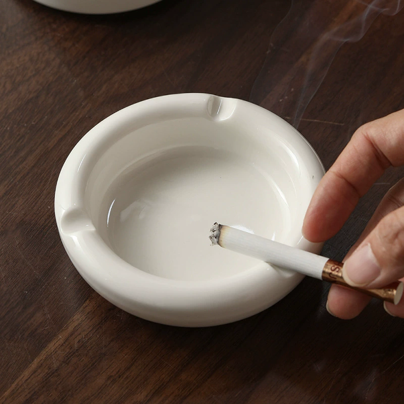 White Porcelain Round Ashtray tableware view 2
