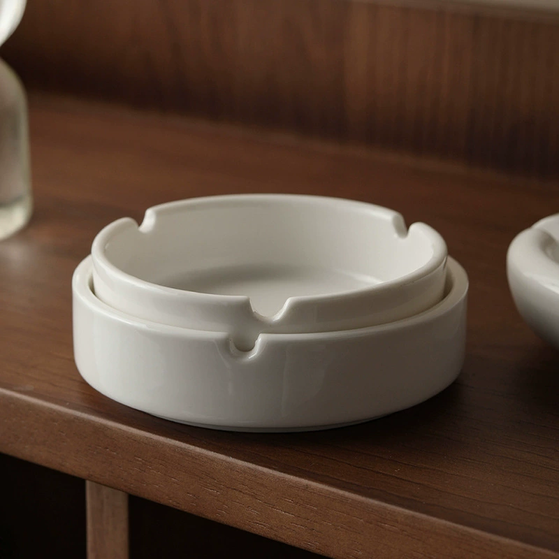White Porcelain Round Ashtray tableware view 3