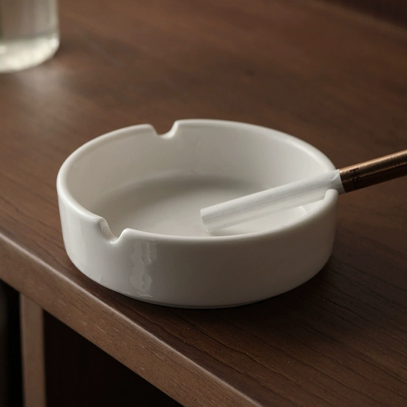 White Porcelain Round Ashtray tableware view 4