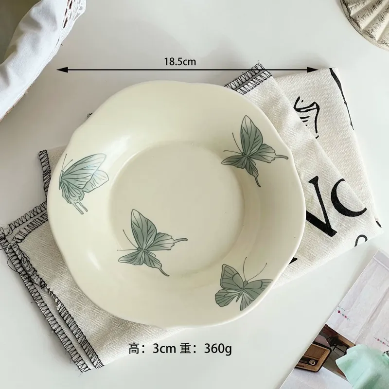 Vintage Floral Ceramic Breakfast Plate tableware view 8