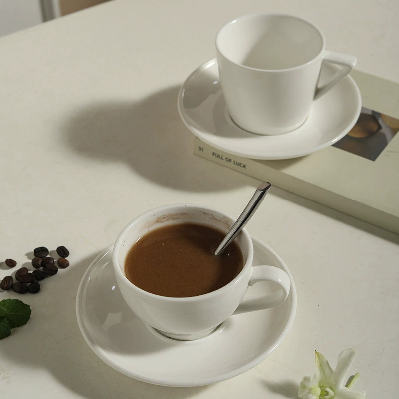 European Porcelain Cappuccino Cup and Saucer Set