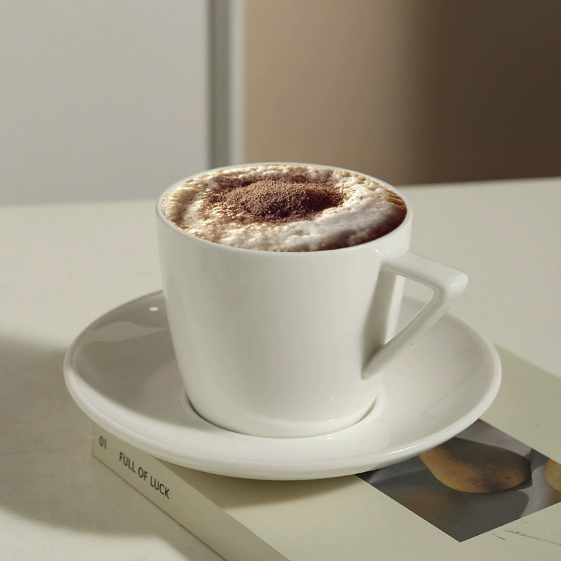 European Porcelain Cappuccino Cup and Saucer Set tableware view 3